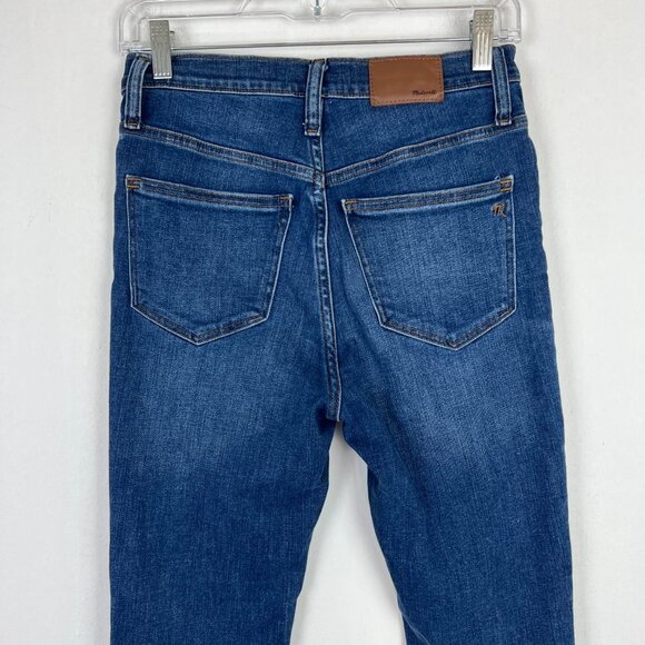 Madewell 9" Mid-Rise Skinny Jeans Button Fly Raw Hem Size 25 GUC I1684 - Picture 11 of 14